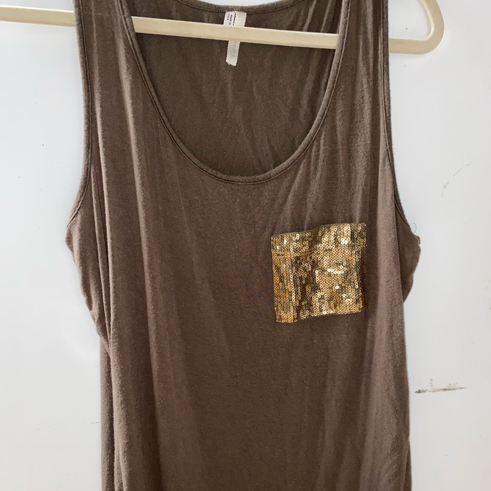 Brown sparkly tank top